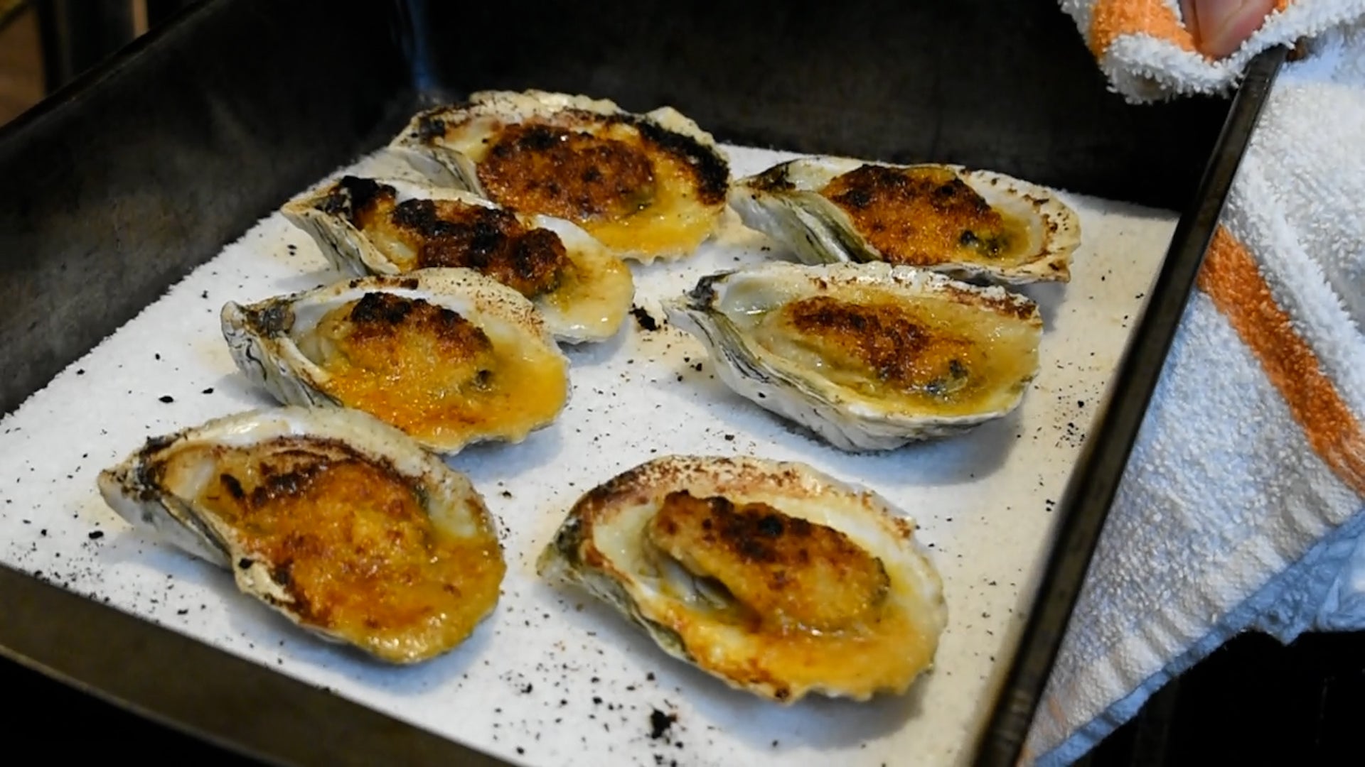 Roasted Oysters with Crab Fat Butter