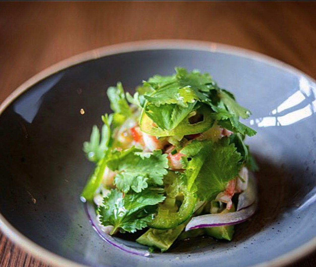 Nina Compton’s Pickled Shrimp with Roasted Poblano Broth